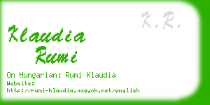 klaudia rumi business card